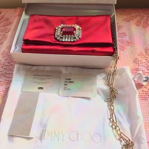 Jimmy Choo Titania Satin Clutch - brand new!